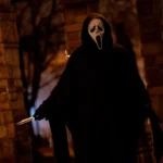 Ghostface wielding a knife in Scream 7.